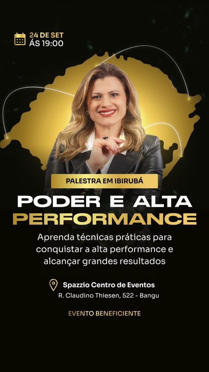 Palestra "Poder e Alta Performance" acontece em Ibirubá com lucro revertido para filantropia